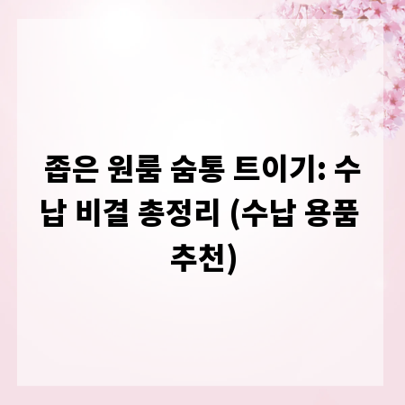 좁은 원룸 숨통 트이기: 수납 비결 총정리 (수납 용품 추천)