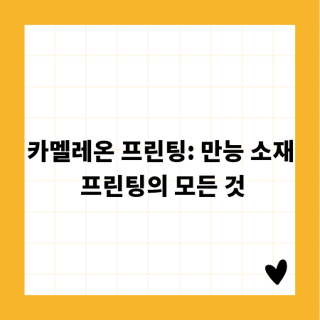 카멜레온 프린팅: 만능 소재 프린팅의 모든 것
