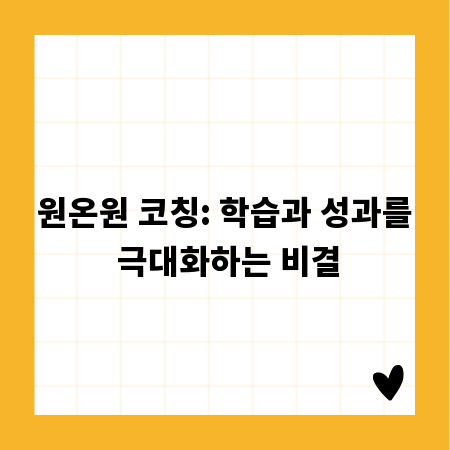 원온원 코칭: 학습과 성과를 극대화하는 비결