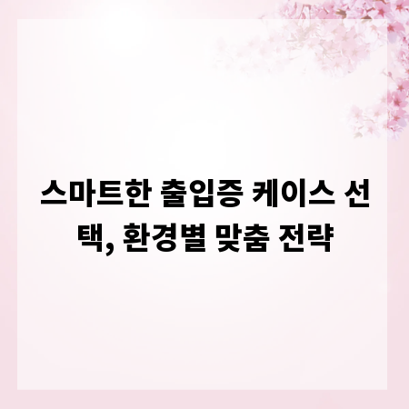 스마트한 출입증 케이스 선택, 환경별 맞춤 전략
