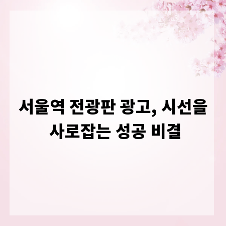 서울역 전광판 광고, 시선을 사로잡는 성공 비결