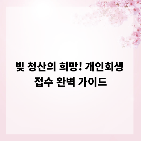 빚 청산의 희망! 개인회생 접수 완벽 가이드