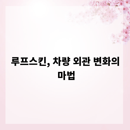 루프스킨, 차량 외관 변화의 마법