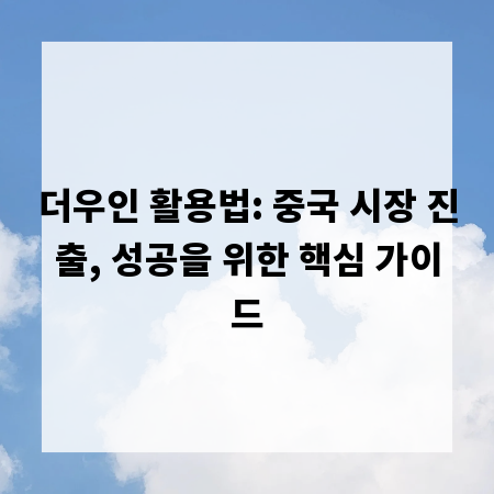 더우인 활용법: 중국 시장 진출, 성공을 위한 핵심 가이드