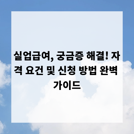 실업급여, 궁금증 해결! 자격 요건 및 신청 방법 완벽 가이드