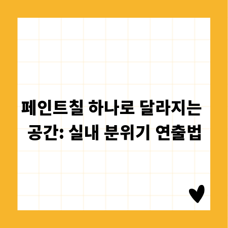 페인트칠 하나로 달라지는 공간: 실내 분위기 연출법
