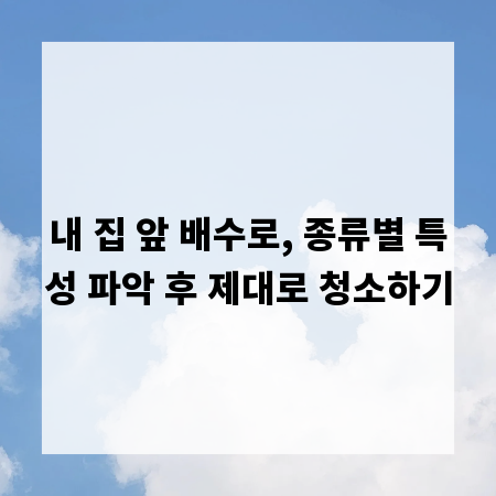 내 집 앞 배수로, 종류별 특성 파악 후 제대로 청소하기