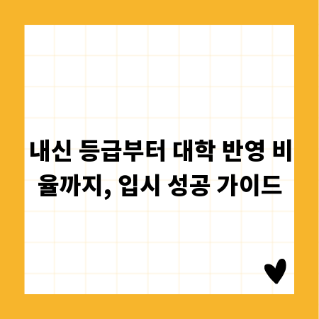내신 등급부터 대학 반영 비율까지, 입시 성공 가이드
