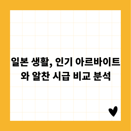 일본 생활, 인기 아르바이트와 알찬 시급 비교 분석