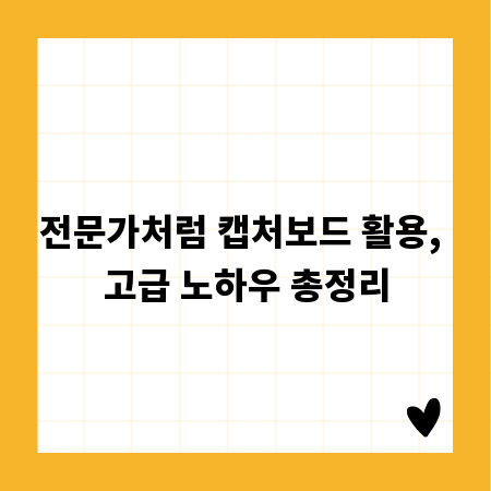 전문가처럼 캡처보드 활용, 고급 노하우 총정리