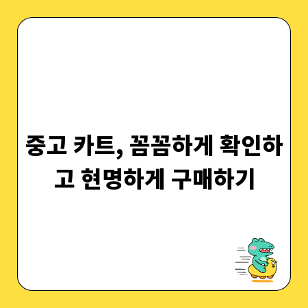 중고 카트, 꼼꼼하게 확인하고 현명하게 구매하기