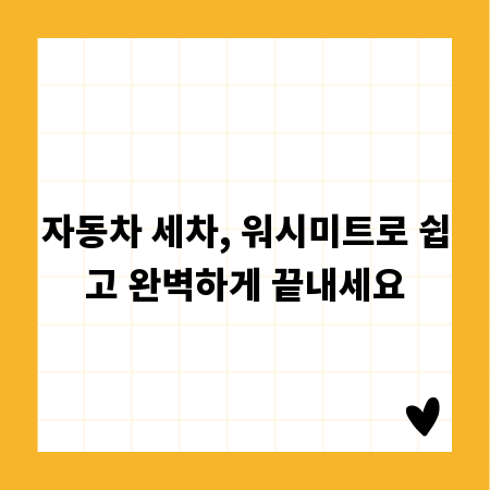 자동차 세차, 워시미트로 쉽고 완벽하게 끝내세요