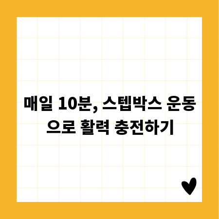 매일 10분, 스텝박스 운동으로 활력 충전하기