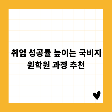 취업 성공률 높이는 국비지원학원 과정 추천