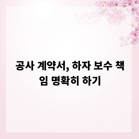 공사 계약서, 하자 보수 책임 명확히 하기