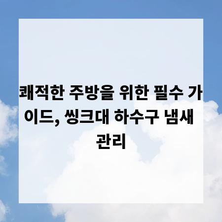 쾌적한 주방을 위한 필수 가이드, 씽크대 하수구 냄새 관리