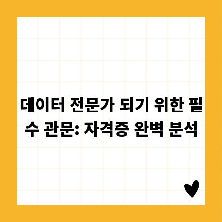 데이터 전문가 되기 위한 필수 관문: 자격증 완벽 분석