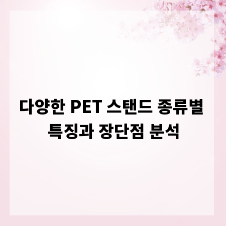 다양한 PET 스탠드 종류별 특징과 장단점 분석