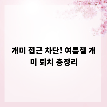 개미 접근 차단! 여름철 개미 퇴치 총정리