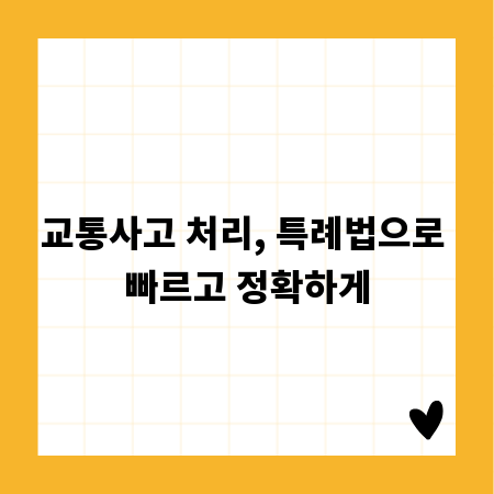 교통사고 처리, 특례법으로 빠르고 정확하게