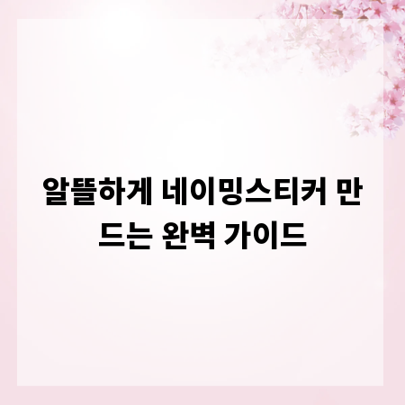 알뜰하게 네이밍스티커 만드는 완벽 가이드