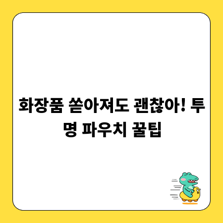화장품 쏟아져도 괜찮아! 투명 파우치 꿀팁