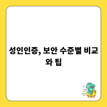 성인인증, 보안 수준별 비교와 팁