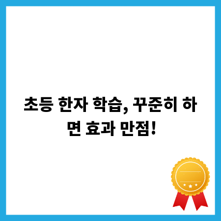초등 한자 학습, 꾸준히 하면 효과 만점!