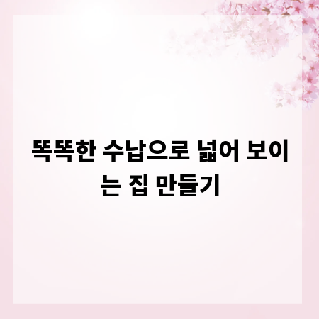 똑똑한 수납으로 넓어 보이는 집 만들기