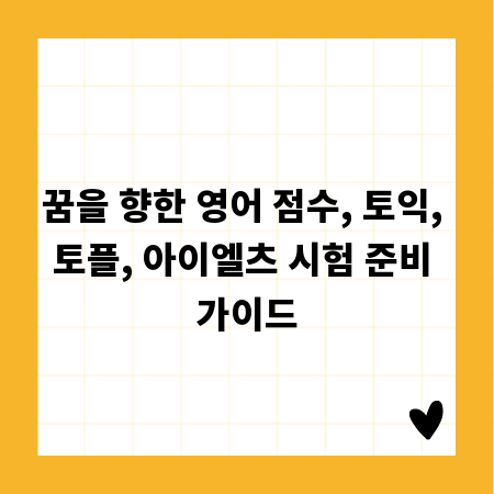 꿈을 향한 영어 점수, 토익, 토플, 아이엘츠 시험 준비 가이드