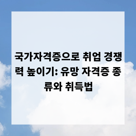 국가자격증으로 취업 경쟁력 높이기: 유망 자격증 종류와 취득법